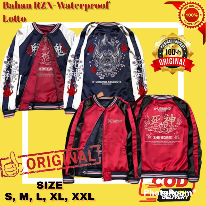 jaket varsity sukajan shinigami original jacket basebal varsiti unisex pria wanita bomber boomber at