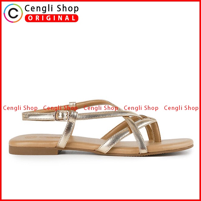 SANDAL FLAT WANITA HUSH PUPPIES ORIGINAL SLINGBACK CASUAL GOLD HW15