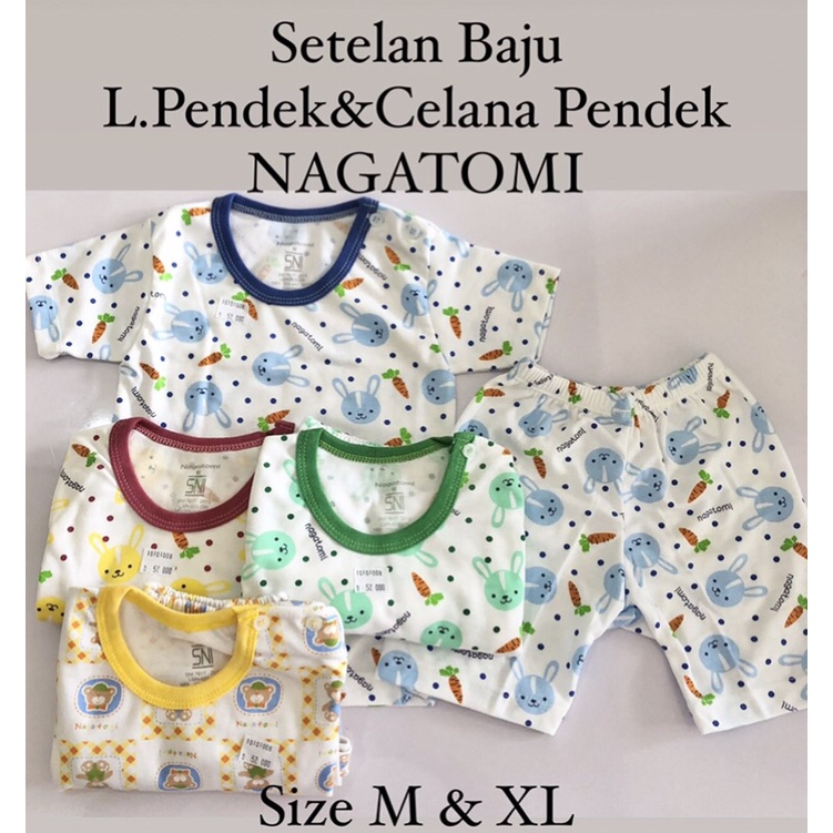 NAGATOMI Setelan Celana & Baju Pendek Anak Ukuran M & XL