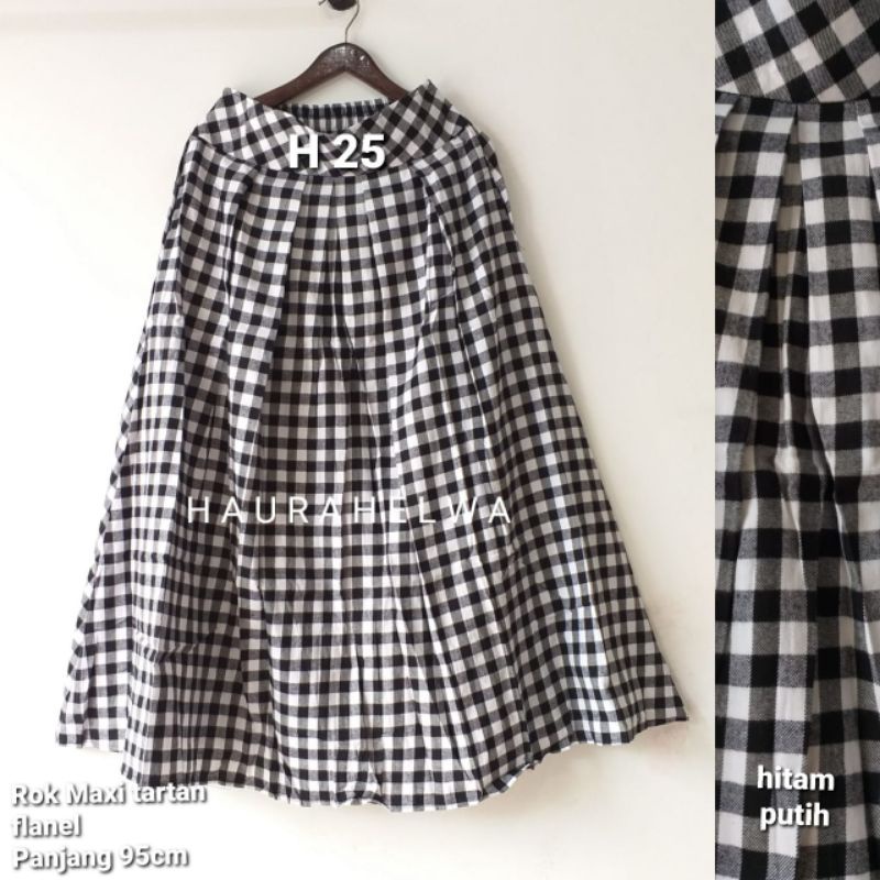 ROK FLANEL IMPORT PANJANG HAURAHELWA /ROK TARTAN FLANEL PANJANG-H 25
