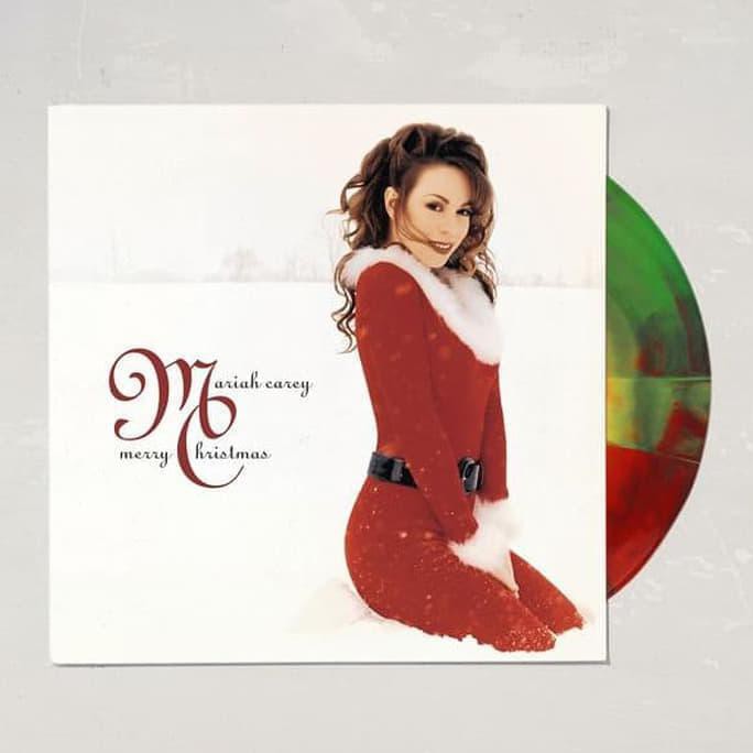 Vinyl Lp Mariah Carey Merry Christmas Translucent Red Green Shopee Indonesia