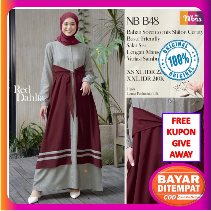 Gamis Nibras Promo Terbaru 2021 Diskon Baju Dress Wanita Dewasa Syari Busui Bahan Adem Halus Ori Ori