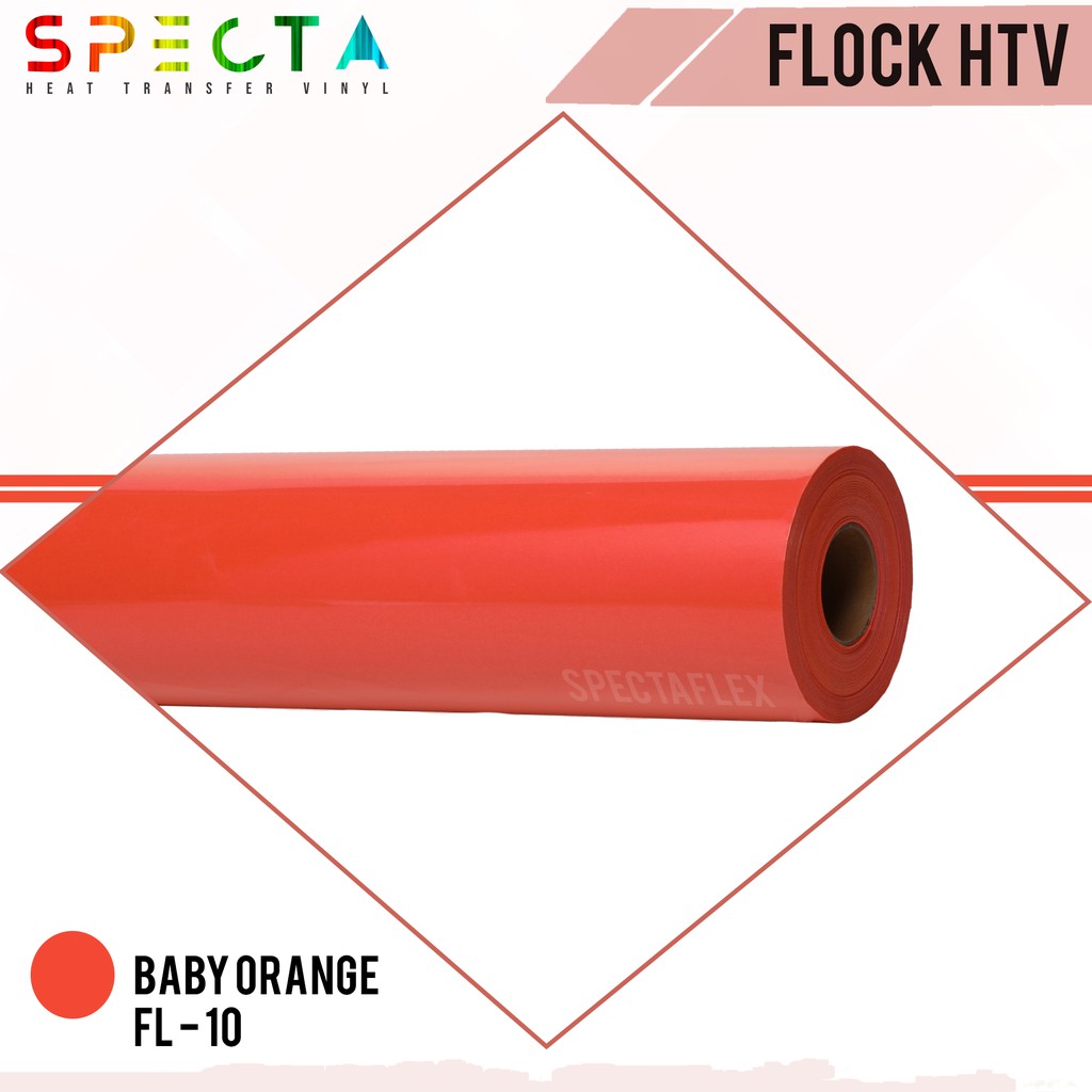 POLYFLEX FLOCK KOREA SPECTAFLEX FL-10 FLOCK HTV BABY ORANGE