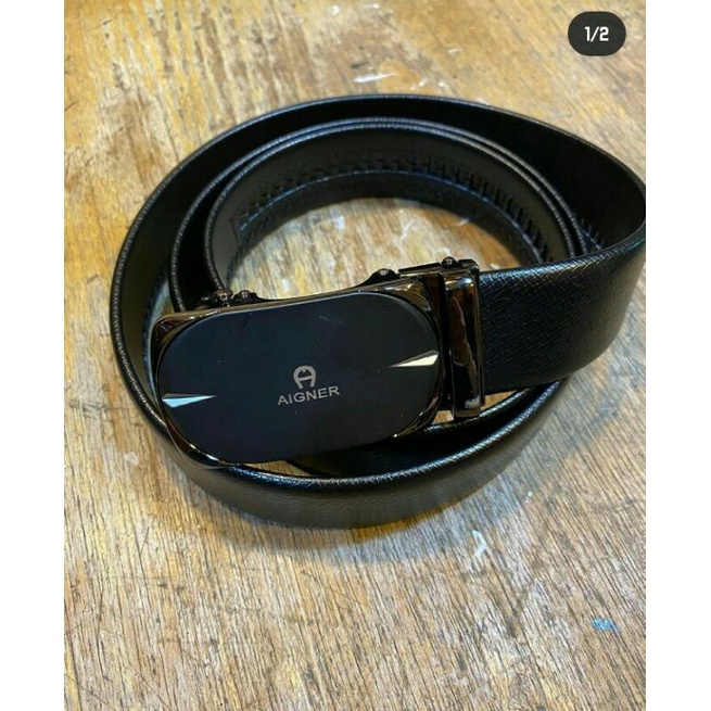 ikat pinggang pria kulit ular premium merek aignerr belt leather for men termurah semedan gesper