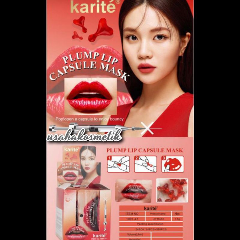 1SET ISI 10PCS LIP TINT PLUM LIP CAPSULE MASK / LIP TINT KARITE  BIBIR BENTUK CAPSULE ISI 10 No. 1097