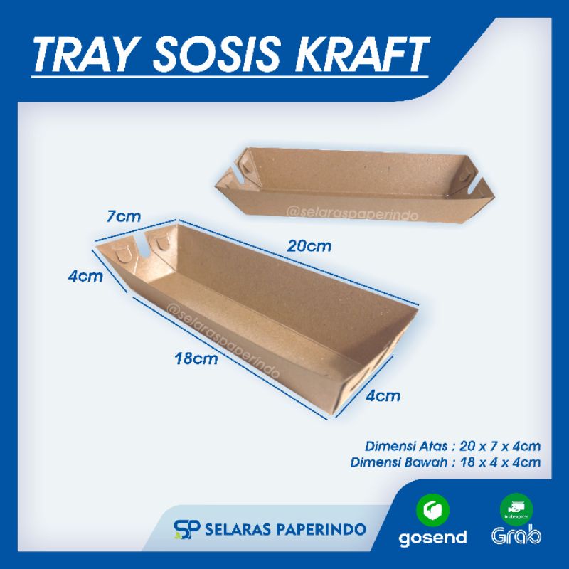 Jual ISI 50pcs | Wadah sosis - tempat sosis - alas sosis - tray sosis