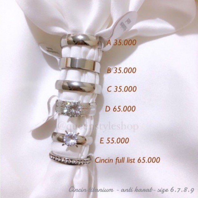 cincin titanium model simple classic cincin couple (cincin pria/ cincin wanita)