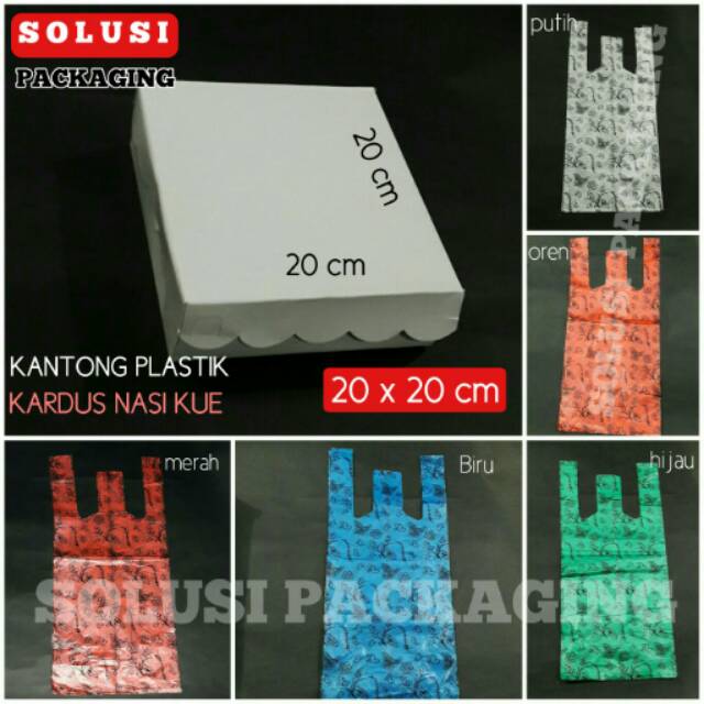 

KANTONG PLASTIK KARDUS NASI 20X20 CM/TAS PLASTIK/KRESEK/TAS DUS NASI