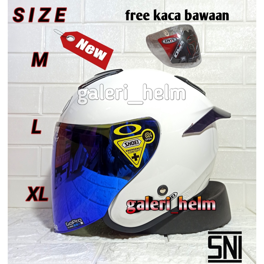 HELM KYT KYOTO REPLIKA WHITE|PUTIH |COSTUM|TERPASANG STIKER DAN SPOILER