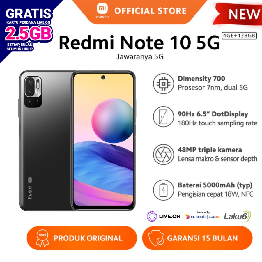 Xiaomi Note 10 5G 4GB/128GB - 8GB/128GB Garansi Resmi