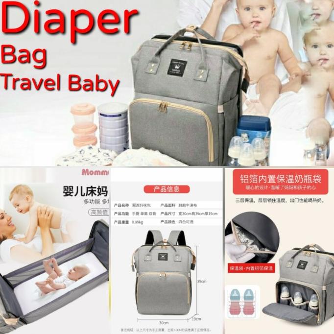 Diaper Bag Travel Baby Bed Portable Multifungsi | Tas Ransel Bayi