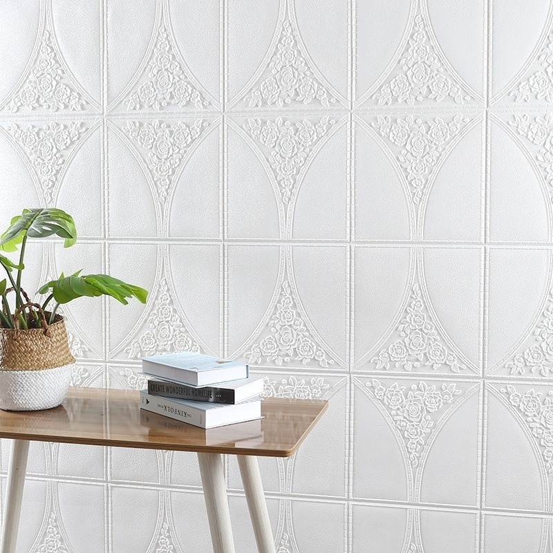 (TERMURAH) Wallpaper Foam 3D Ukuran Wallpaper Plafon High Quality Dekor Kamar bunga manik-manik-6