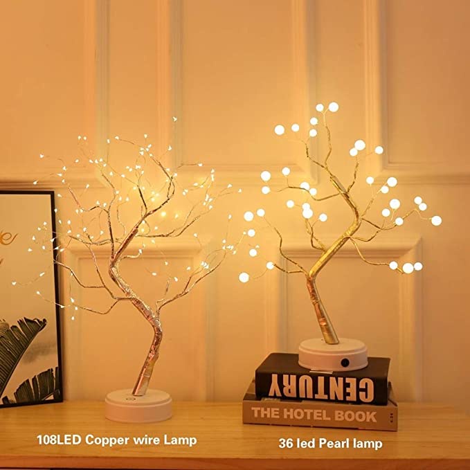 READY STOCK Lampu Tidur Model Pohon Ranting Unik Colokan USB/ BATTERY / TREE LAMP DEKORASI KAMAR 108/72/36 LED Putih Hangat Light