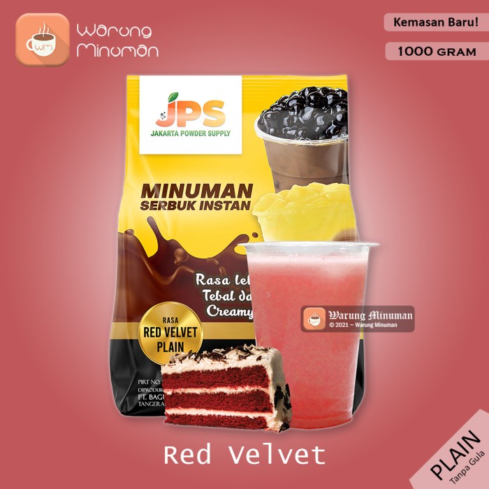 

DISKON - (BISA COD) Bubuk Minuman 1 kg Red Velvet JPS Plain Tanpa Gula