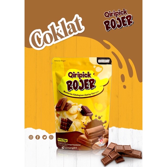 

Qiripick Rojer Keripik singkong Coklat kemasan