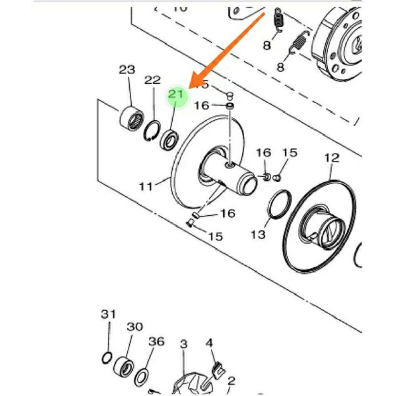 BEARING LAHER 6902 PULY PULI CVT BELAKANG NMAX N MAX AEROX 155 LEXI MIO M3 S Z ORI YGP 2DP-E7678-00