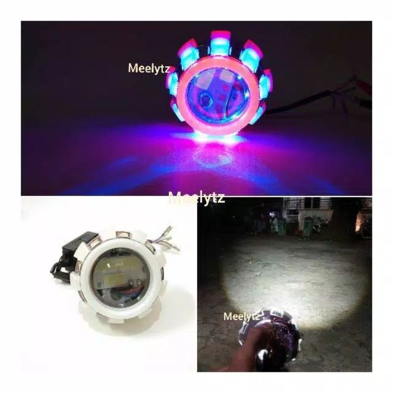 Lampu Utama GEN 2 Projie Middle Red Blue Red Blue hi low jauh dekat high model ubur-ubur