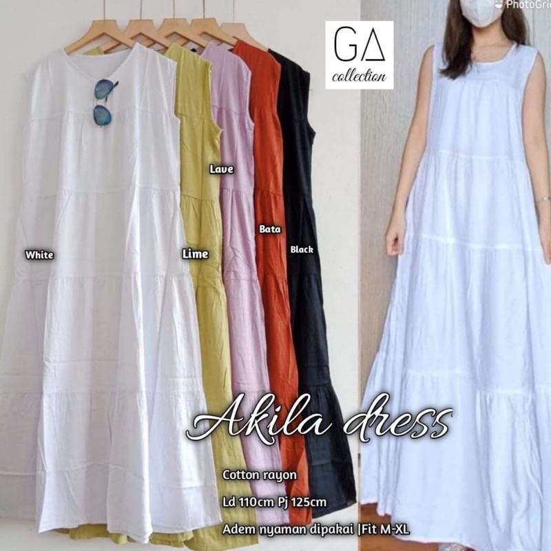 Akila Dress // Inner Dress // Long Dress Tanpa Lengan // Inner Gamis
