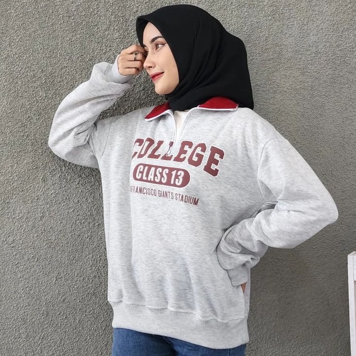 Public - Maroon College Collar Sweater - Collar Sweater Wanita