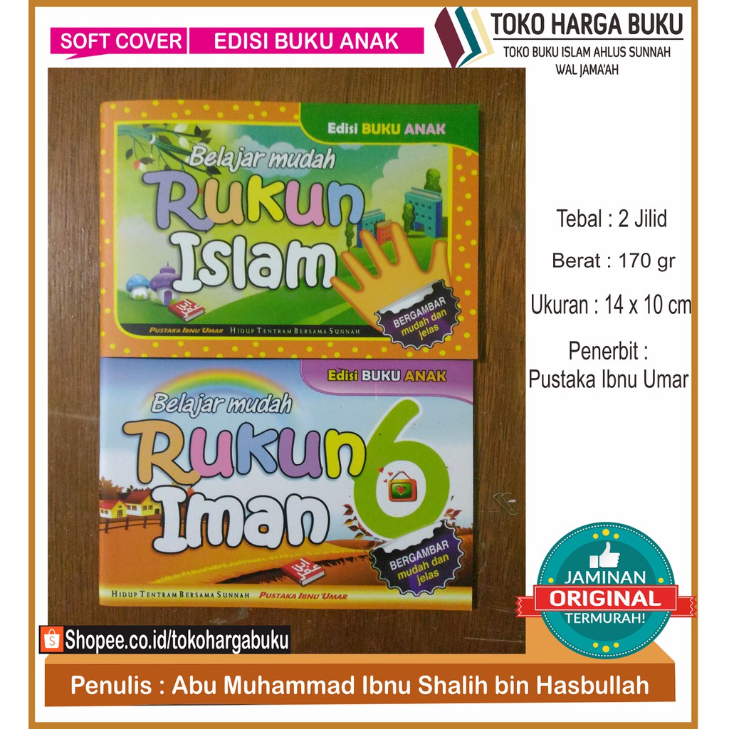 Paket 2 Buku Belajar Mudah Rukun Iman dan Belajar Mudah Rukun Islam Edisi Anak - Penerbit Ibnu Umar