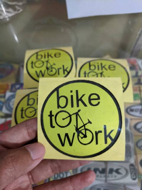 Sticker Cutting Logo Bike To Work 7,5x7,5cm