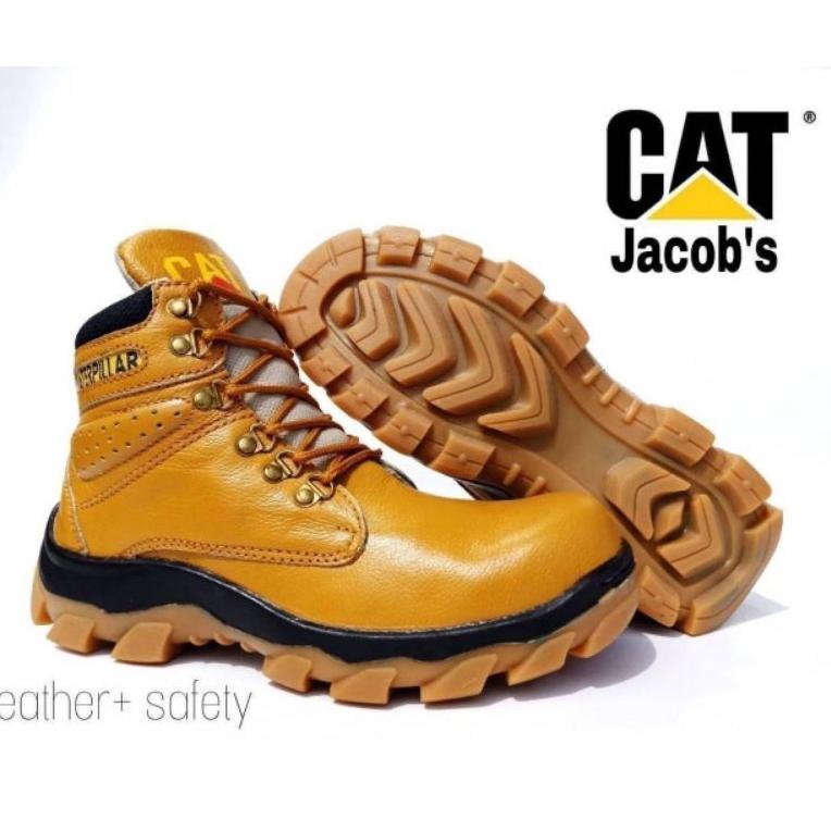 ↕7m Ready Stock↕ 100% ORIGINAL CATERPILLAR SEPATU SAFETY KULIT KERJA PRIA LAPANGAN DINAS SEPATU V67 