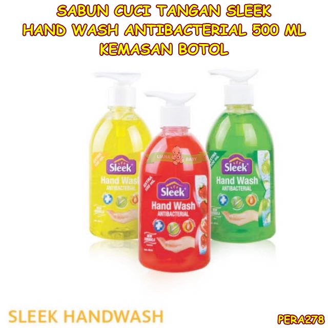 PERA278 SABUN CUCI TANGAN SLEEK HAND WASH 500 ML KEMASAN BOTOL packing bubble