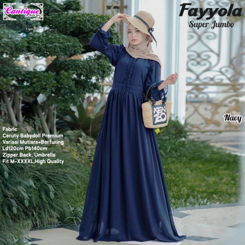 Fayyola Super Jumbo Original Cantique termurah Gamis Ceruty babydoll Jumbo LD 120