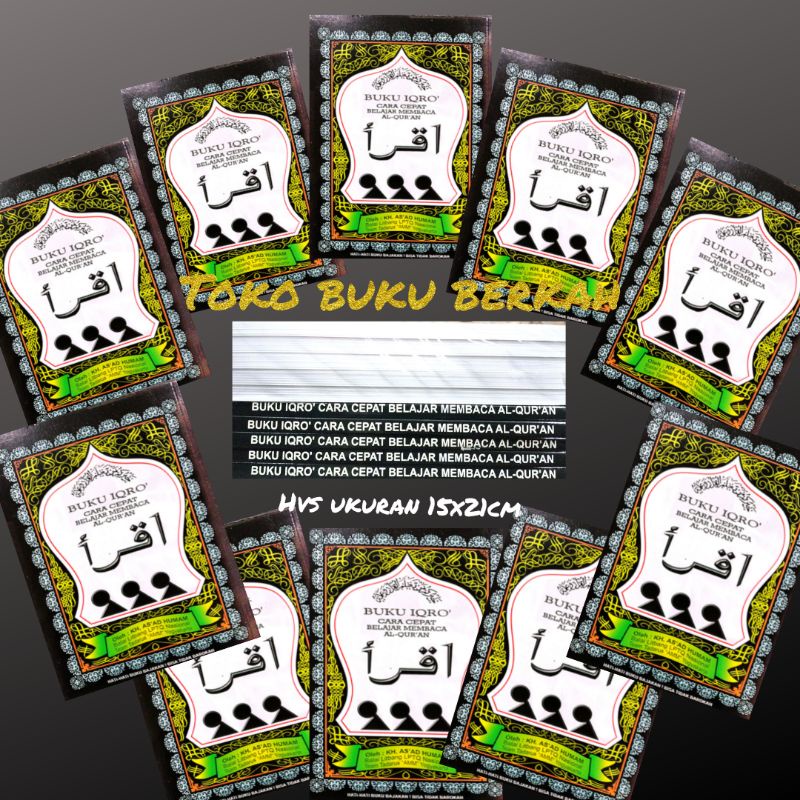 Buku Iqro Hitam Besar Kertas HVS Isi 10pcs (21×15cm)