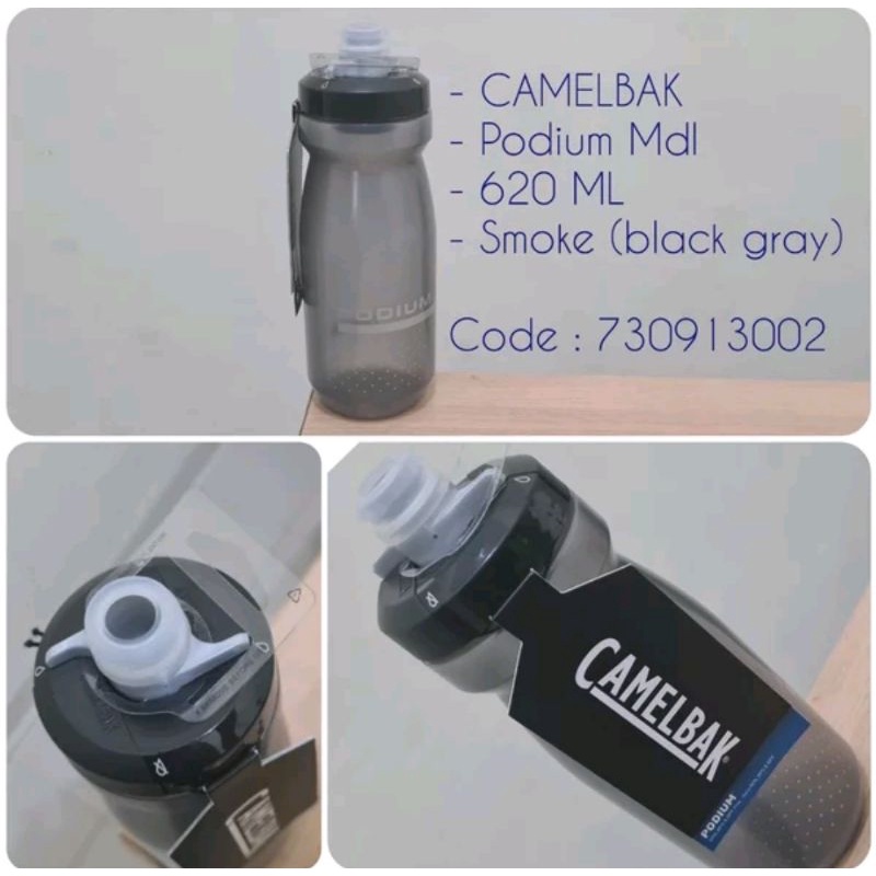 Bottle Camelbak Podium mdl 620ml warna smoke black gray botol minum sepeda 730913002