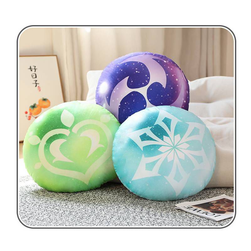 10/35/45cm Kawaii Genshin Impact Plush Pillow Slime Badge Cushion Genshin Impact Elemental Dolls Stuffed for Kids Boys Gifts