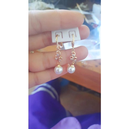 PROMO ANTING GANTUNG MUTIARA AIR LOMBOK ASLI RHODIUM MEWAH GIWANG PANJANG MUTIARA UNIK ANTING EMAS