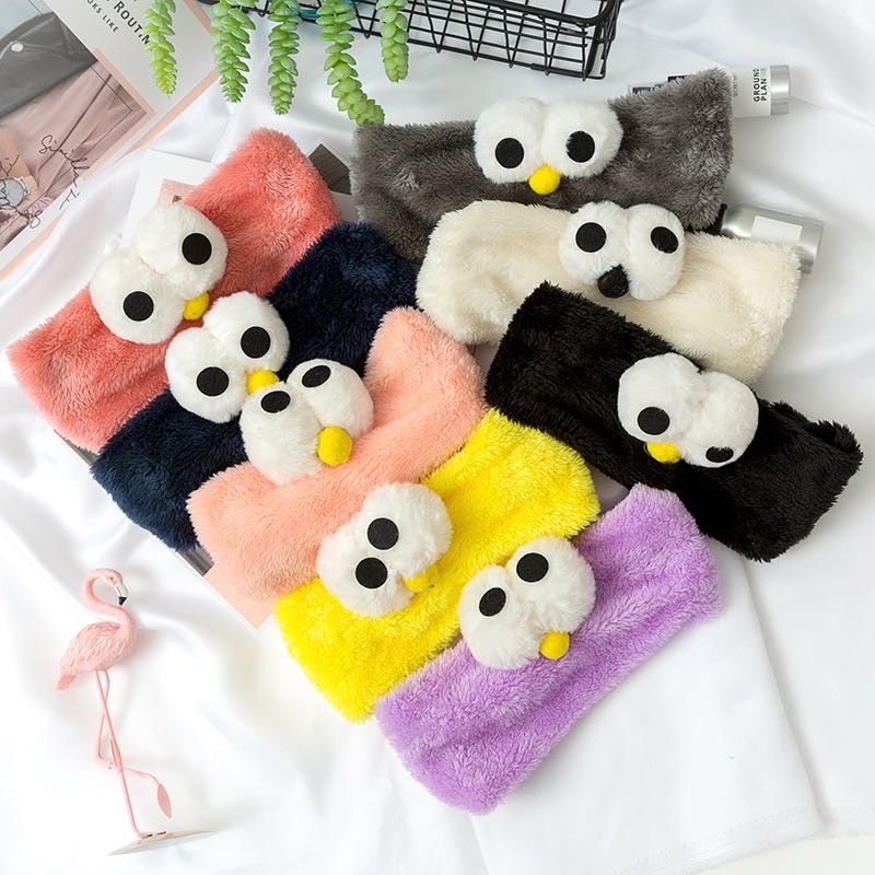 Bandana Motif Sesame Street Gaya Korea Untuk Wanita / Bandana Motif Kartun Mata Besar Untuk Wanita