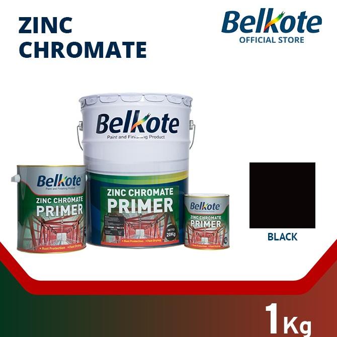 Cat besi anti karat BELKOTE Zinc Chromate (Hitam, 1 Kg) meni dasar Termurah