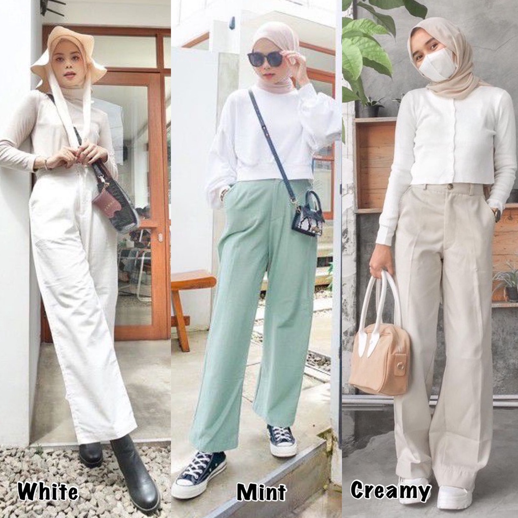 1KG MUAT 4PCS | SEOUL YUKA KULOT LINEN HIGHWAIST KOREAN STYLE HITS OOTD SELEBGRAM FASHION MURAH