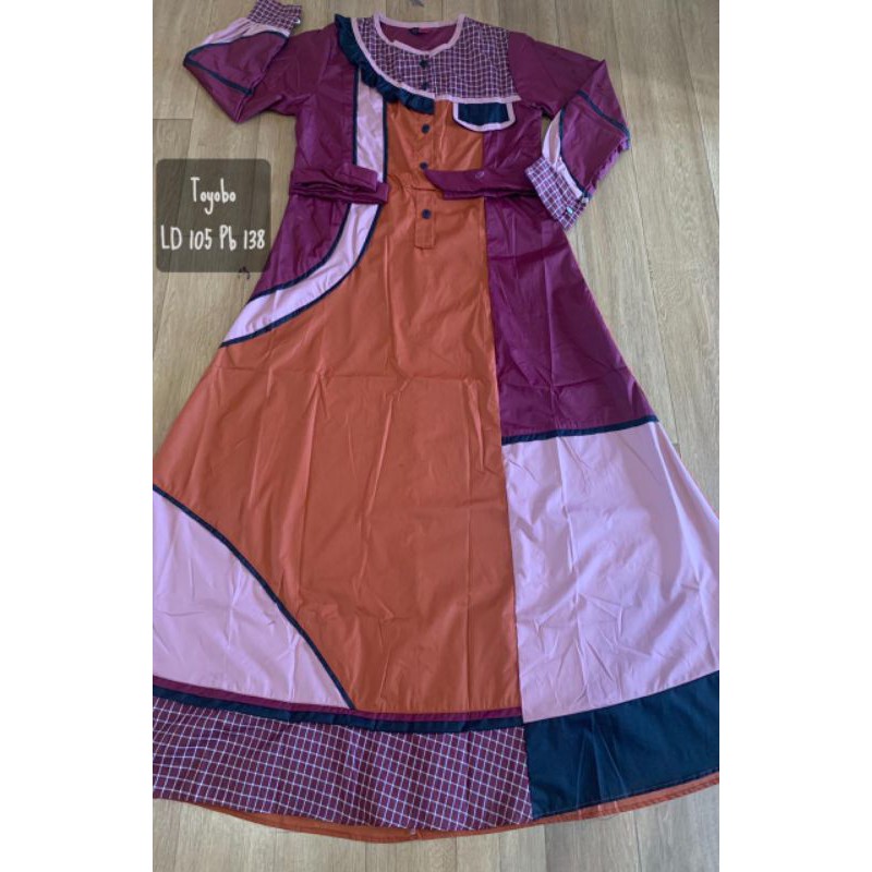 gamis toyobo crystal motif kotak