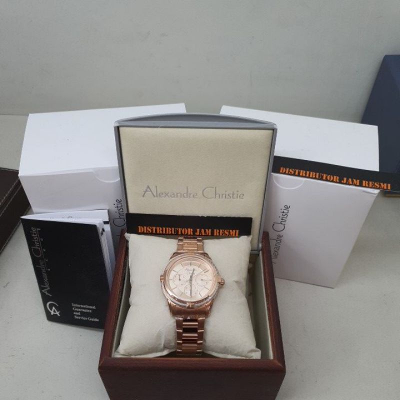 Jam Tangan Wanita Alexandre Christie AC2843BF AC 2843 BF AC2843 BF AC 2834BF Rose Gold Stainless