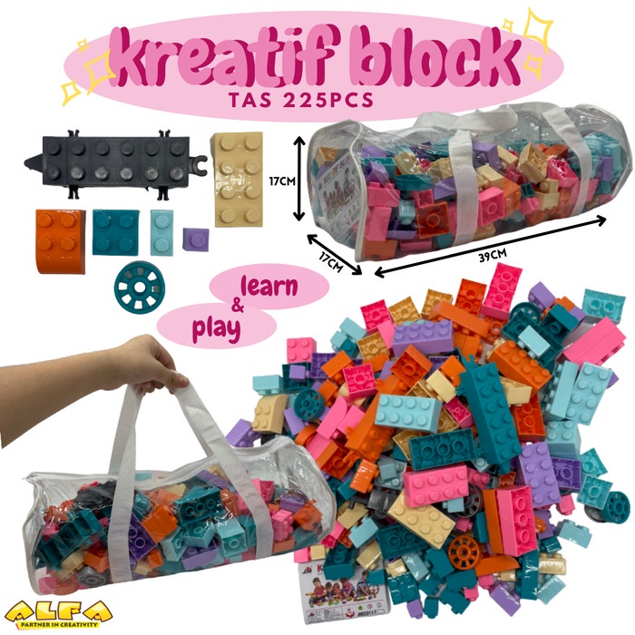 Toko Mainan ALFA Kreatif Block Tas 225pcs JM92011-T225