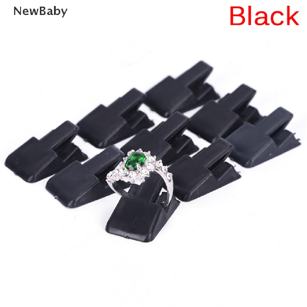 Newbaby 10Pcs Stand Holder Display Perhiasan Cincin Bahan Plastik Frosted