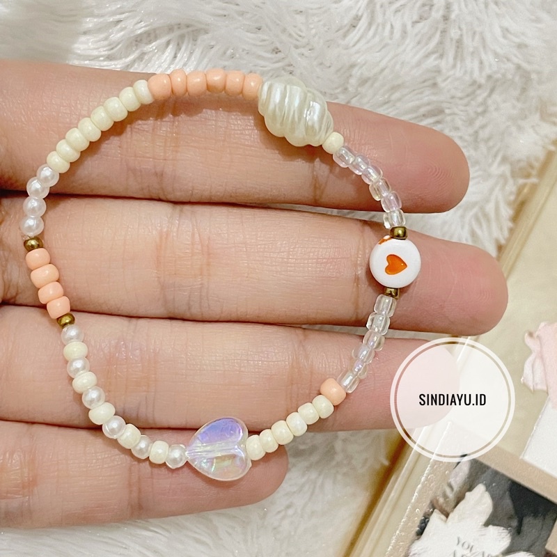 Peachy Bracelete | Bracelete Love | Gelang Beads | Gelang Korea