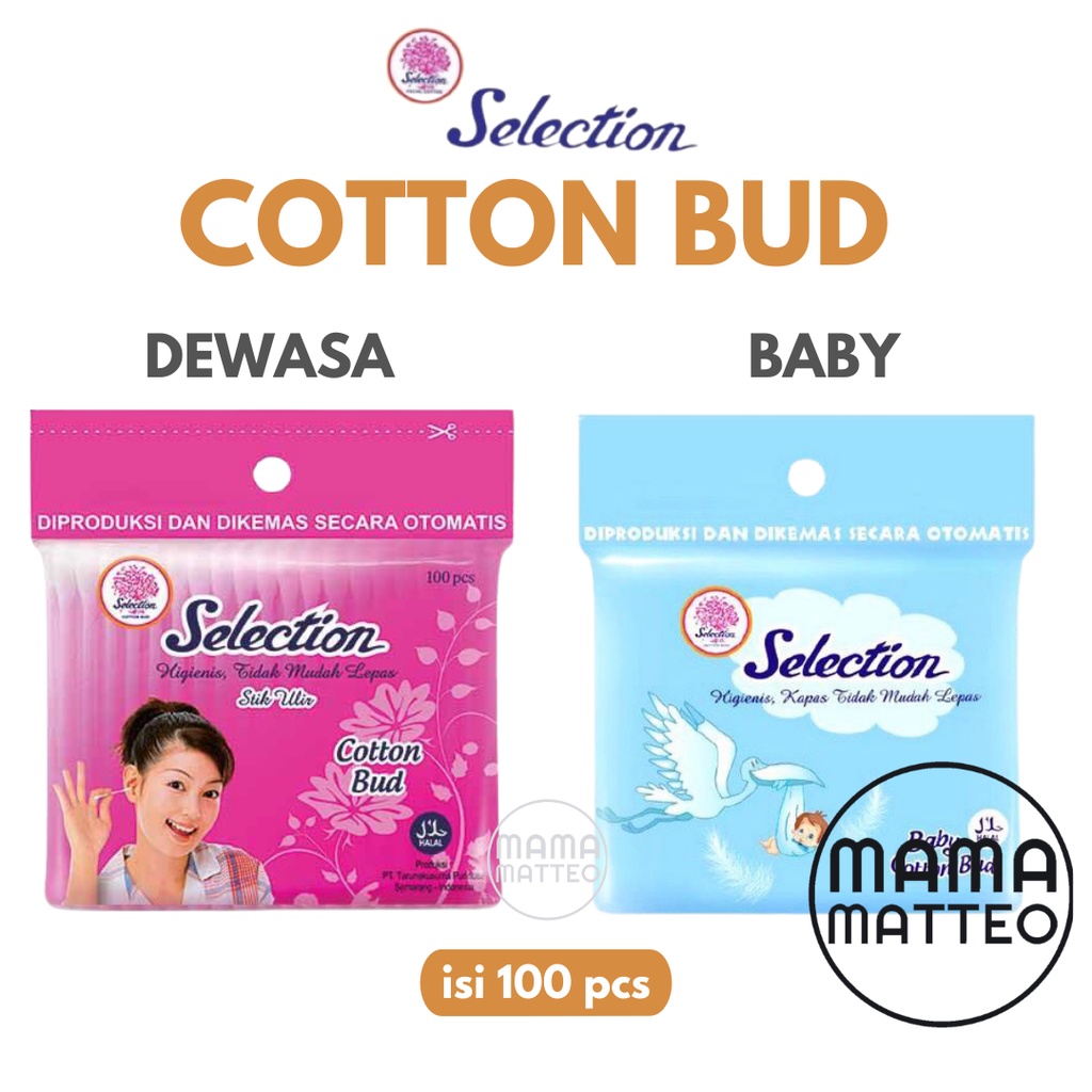 Cotton Bud Selection Cottonbud Kapas Korek Kuping baby / bayi dewasa cottonbuds cotton buds 100pcs / BANDUNG