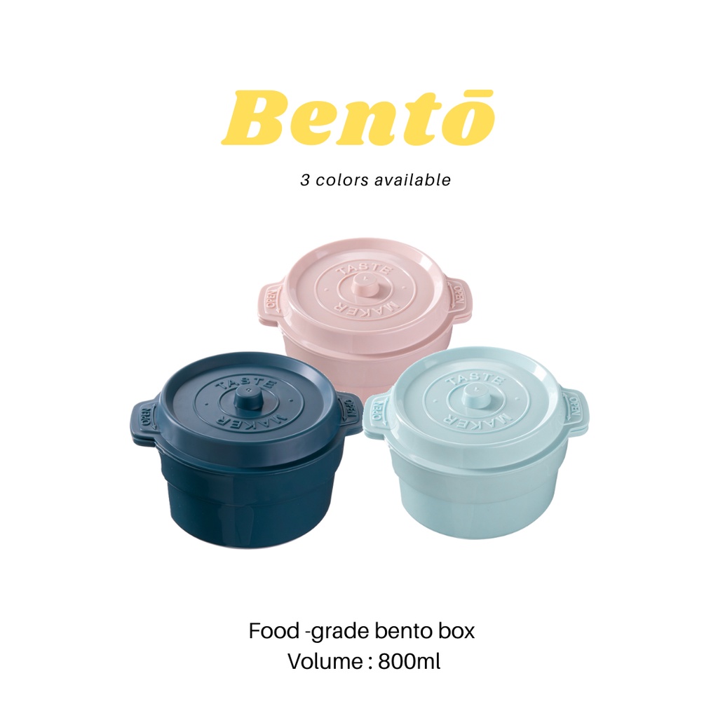 Homey Home Kotak Nasi Lunch Box Bento Bulat 2 tingkat