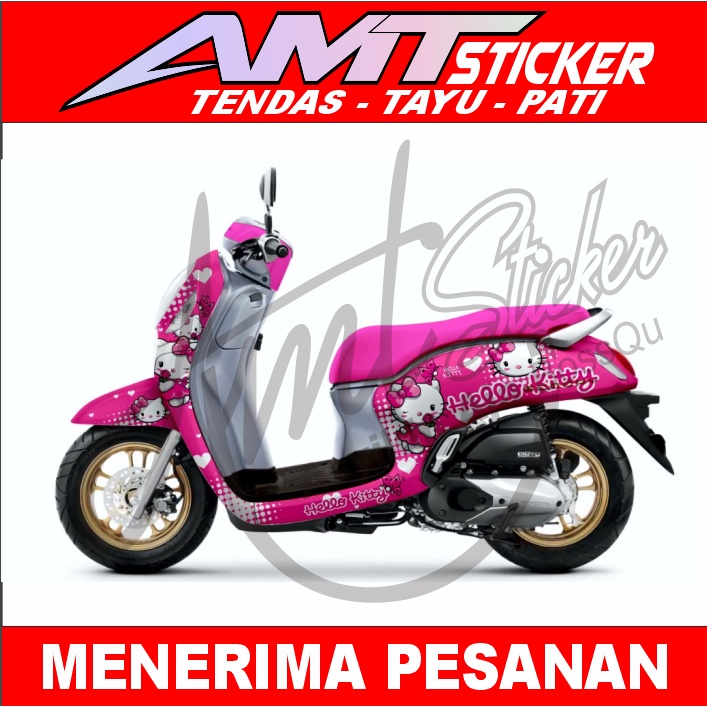 [Terlaris] Stiker Decal Motor Honda Scoopy Hello Kitty Stiker Motor Decal Hello Kitty