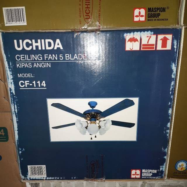 Ceiling Fan Uchida 52 inch 5 Lampu Uchida CF 114 (Biru)