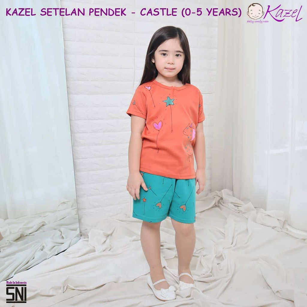 Kazel Zebe Setelan Pendek Castle Edition Isi 3 Stel