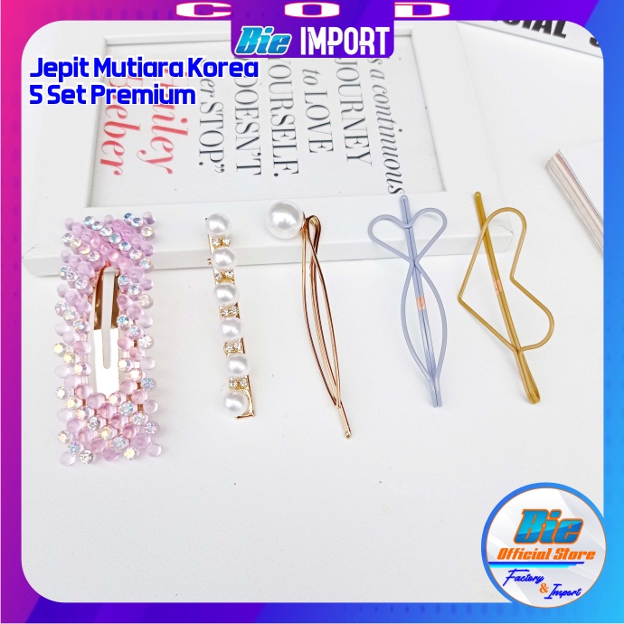 5 Pcs Jepit Tiptop Gold Premium Korean Style Impor Best Seller