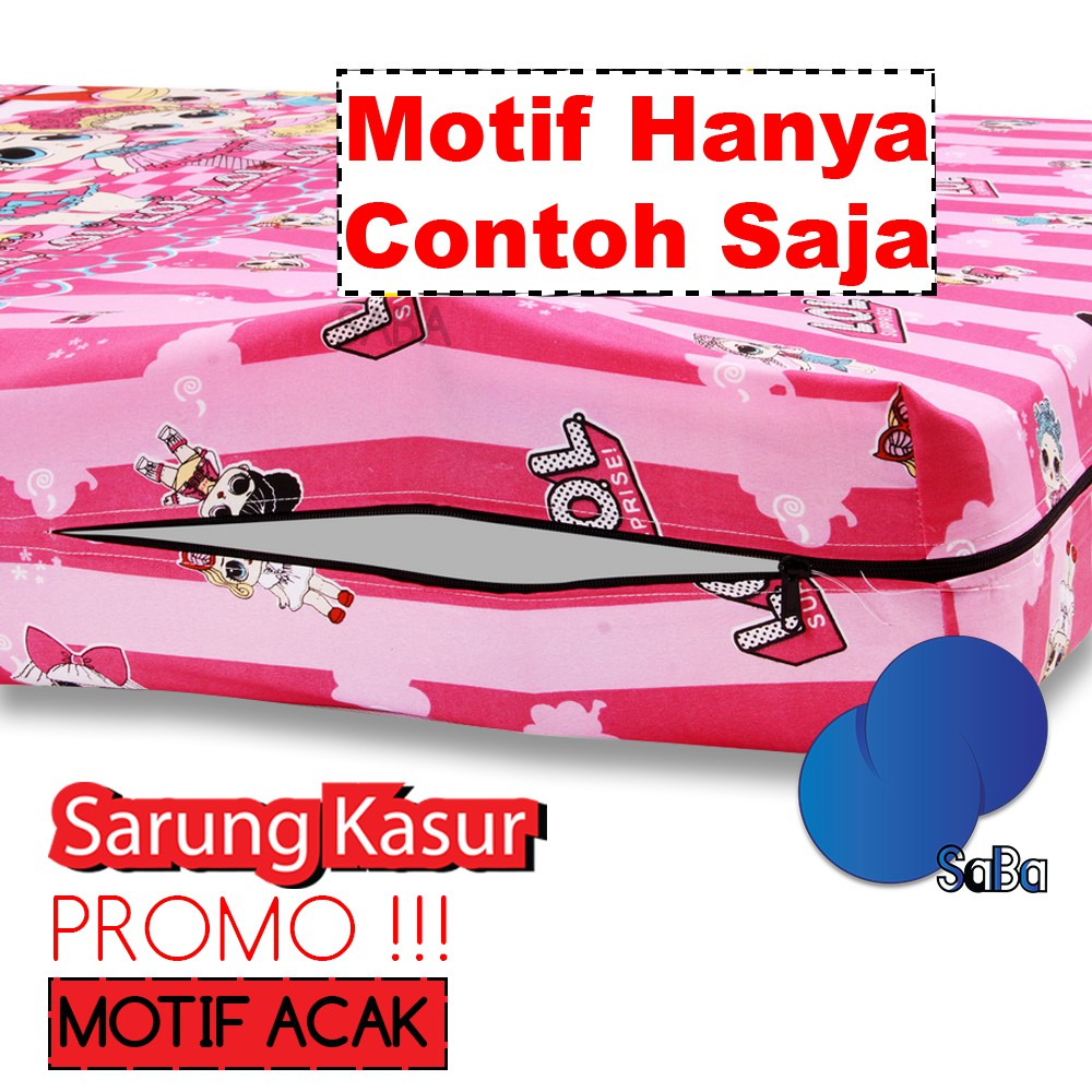 (MOTIF ACAK)Sarung Kasur Busa Resleting |No.4 (90x200)|No.3 (120x200)|No.2 (160x200)|No.1 (180x200)|