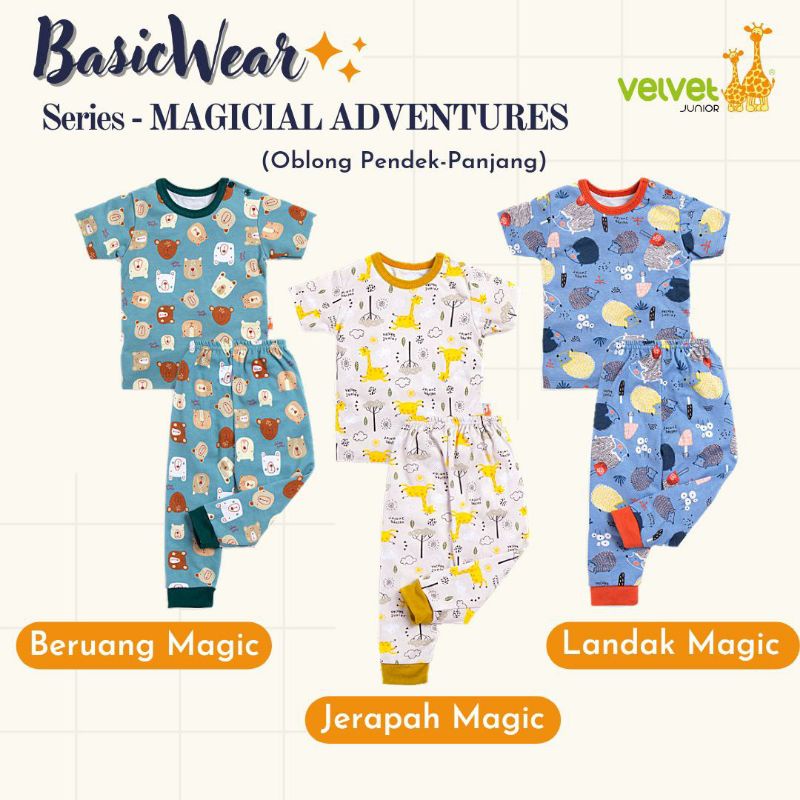 [BISA COD] Setelan Basic Oblong Pendek-Panjang Velvet Junior size S-XXL motif terbaru Northern Light