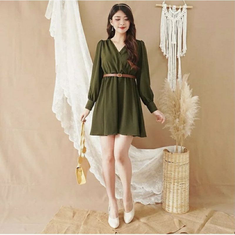 DRESS VARLA/DRESS WANITA TANGAN PANJANG