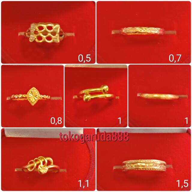 700 Cincin anak dan dewasa emas asli kadar 700 22 70% surabaya love rantai bulat nomor 8